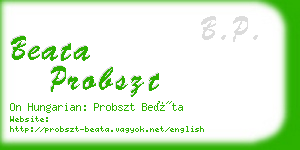 beata probszt business card